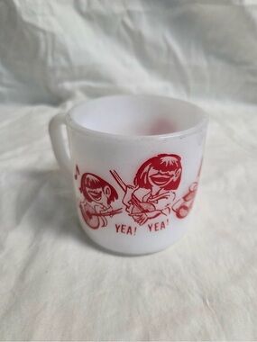 Vintage Milk Glass Mug - The Beatles